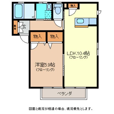 カーサまつかわＢ棟の物件間取画像